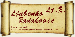 Ljubenko Radaković vizit kartica